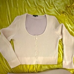 J. Crew Peach Cardigan Sweater with Fitted Silhouette